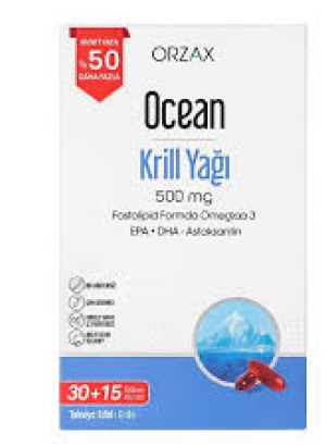 Ocean Krill Oil 500 mg 45 Kapsül - %50 Daha Fazla